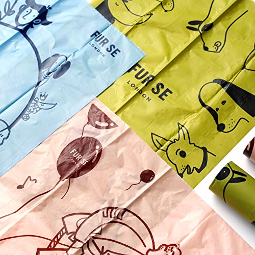 Dog Poop Bags 100% Compostable by FUR SE, Green, Blue, Pink, 135 count (Pack of 1) - Image 3