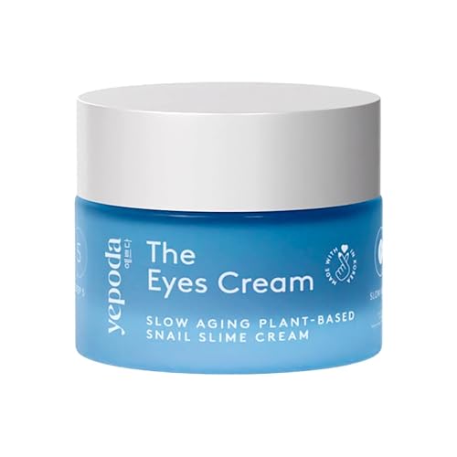 Yepoda The Eyes Cream, Hydratisierende Augencreme mit Pflanzlicher Schneckenschleim-Alternative, Abschwellend & Feuchtigkeitsspendend, Vegane Koreanische Augencreme für Alle Hauttypen, 15 ml