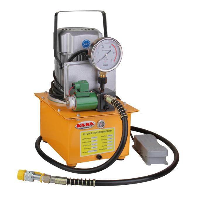 KAKA INDUSTRIAL ZCB-700D 10000 PSI Hydraulic Electric Pump 750W Single Acting 110V Solenoid Pedal 7L Hydraulic Power Pack Cylinder