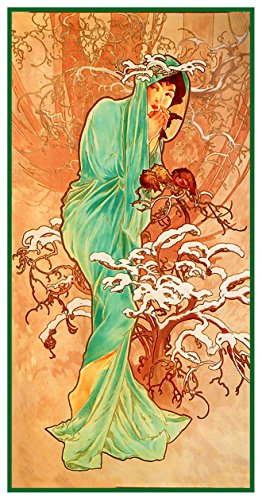 Orenco Originals The Seasons Winter by Alphonse Mucha Counted Cross Stitch Pattern