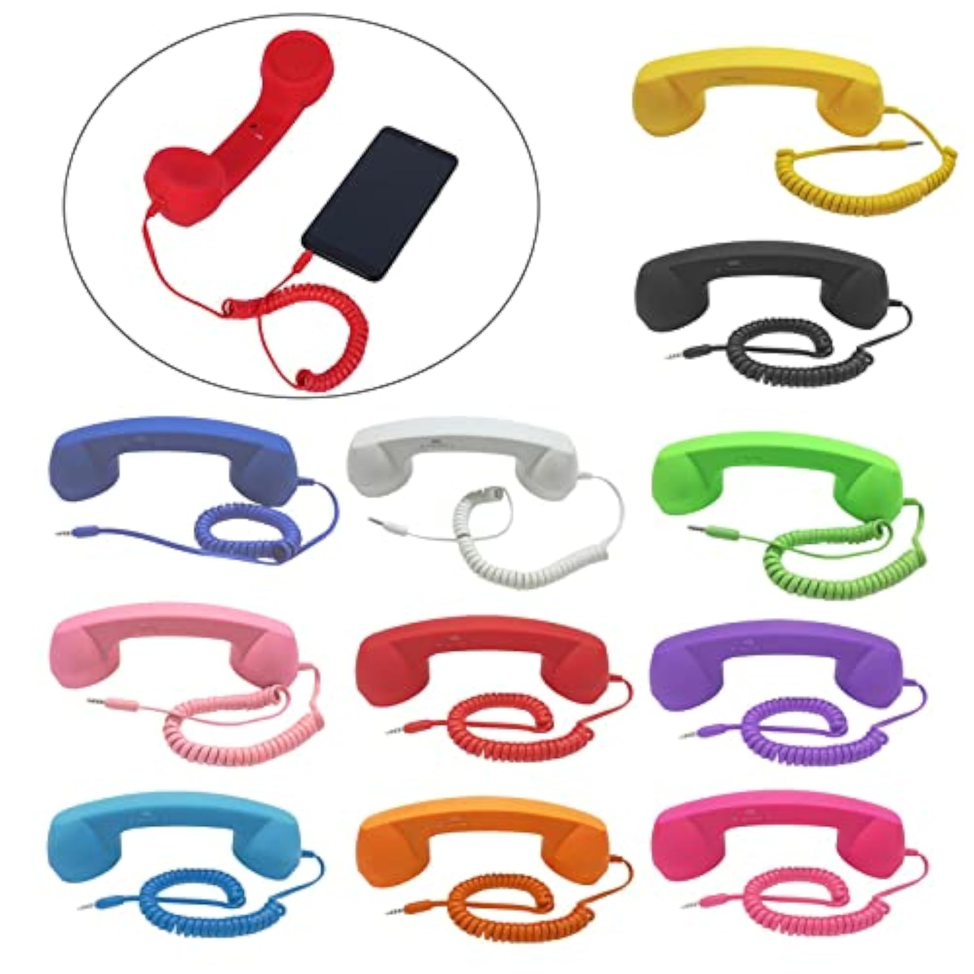 Retro Telephone Handset Classic Mini for Phone Black