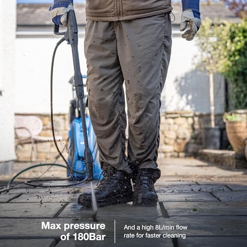 Hyundai Electric Pressure Washer, 180 Bar 2610si, 2400W, 8L/min Flow Rate, Jet Wash with Hose, Snow Foam Lance Attachments and Patio Cleaner, Blue 4 Hyundai Electric Pressure Washer, 180 Bar 2610si, 2400W, 8L/min Flow Rate, Jet Wash with Hose, Snow Foam Lance Attachments and Patio Cleaner, Blue - Image 4