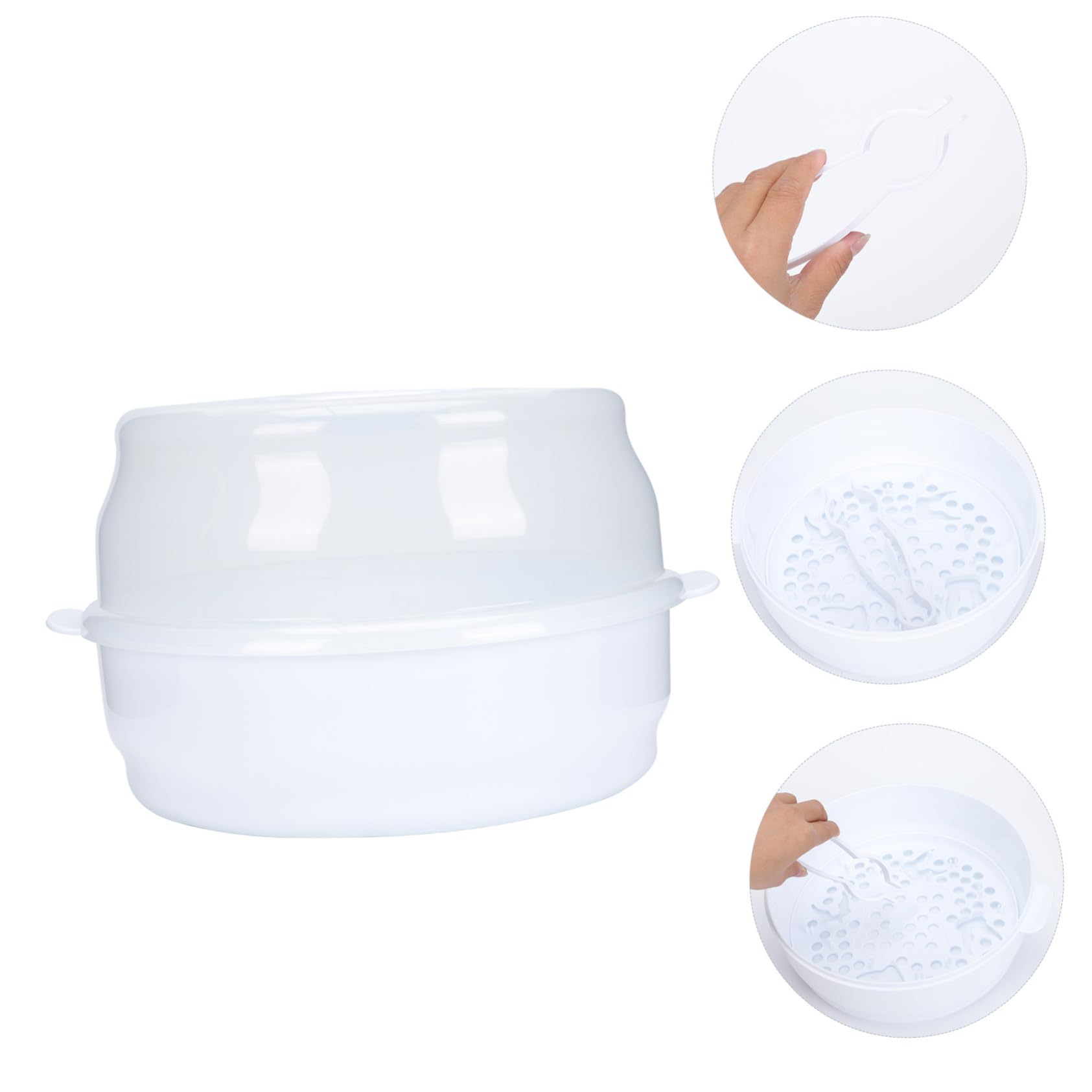 Caja Esterilizadora Microondas para Biberones, Portátil, PP Blanco