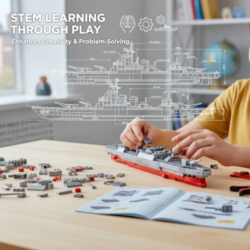 Image of SKY LINE OCEAN 8-in-1 Ship Building Blocks Set (526+ PCS) | Transforming Boat & Marine Vessel Models Kit | STEM Educational Toy for Kids & Teens | Creative Play Set | 5 Year Structural Warranty