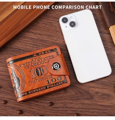 Men's wallet, US dollar pattern, ultra-light PU bag, multi-functional retro multi-card slot men's wallet/4.3 * 3.4in4