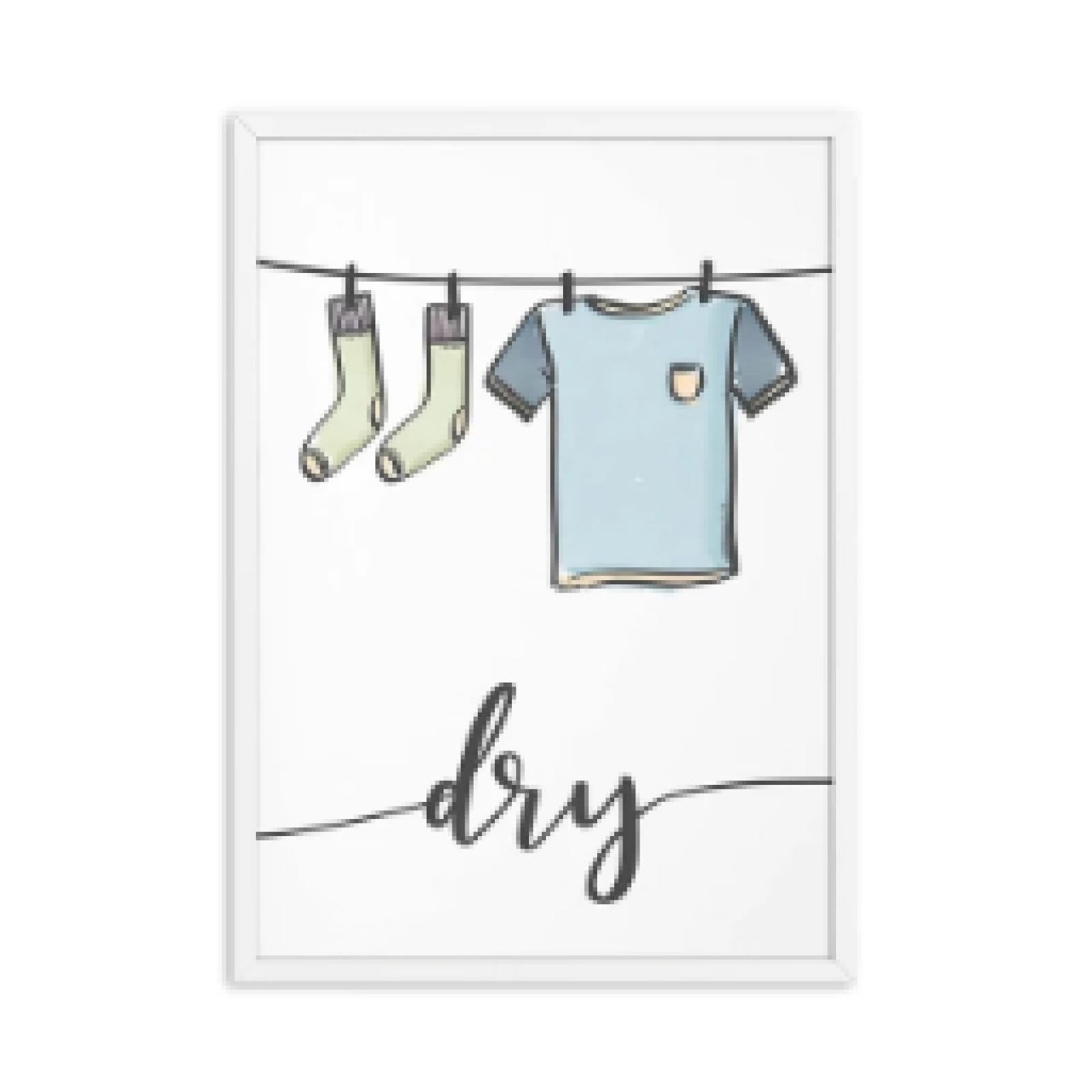 dsdsgog Nero Bianco Lavare A Secco Piegare Ripetere Lavanderia Pittura Segno Arte della parete Immagini Poster Stampe su tela per Soggiorno Decorazioni per la casa 30x45 cmx3 Senza cornice