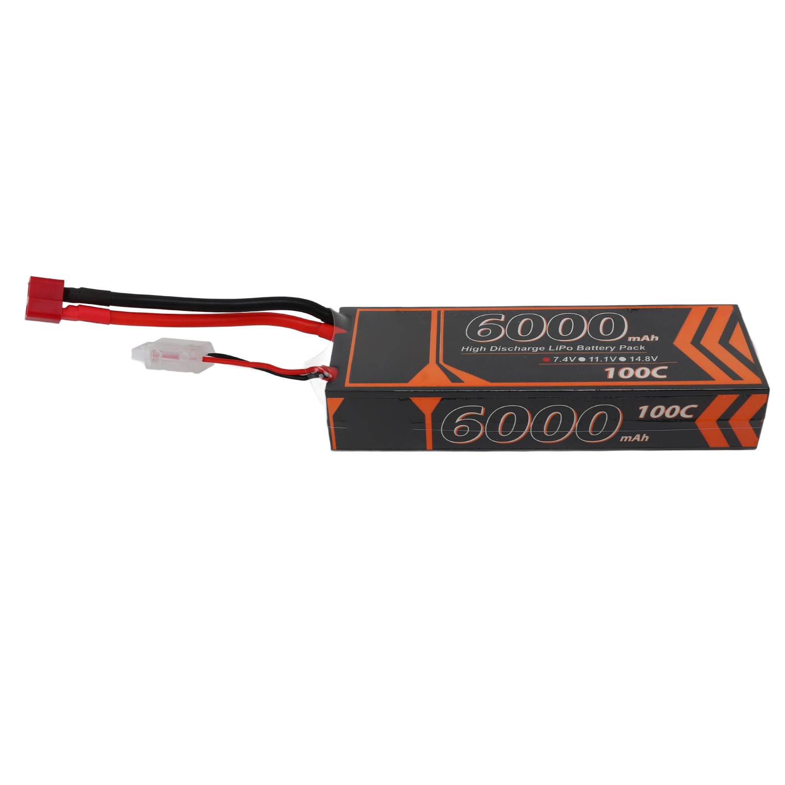 Batteria Lipo 6000mAh Velocità di scarica 100C 7.4V 2S Forma T Spina rossa RC Alimentazione a batteria per modello di auto in elicottero RC
