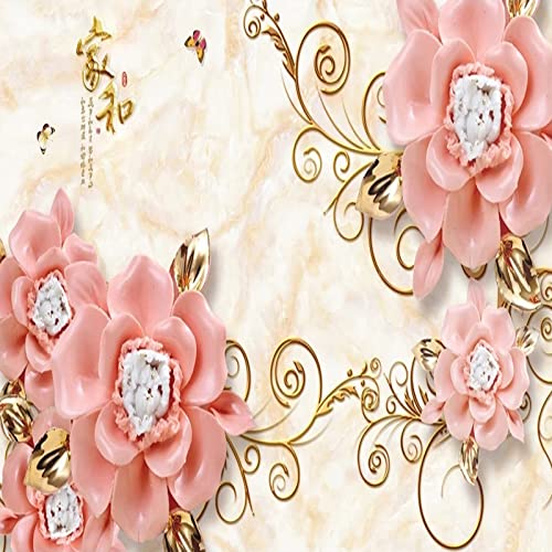 Fleur en relief murale pour transformer un mur blanc en décor 3D marbre
