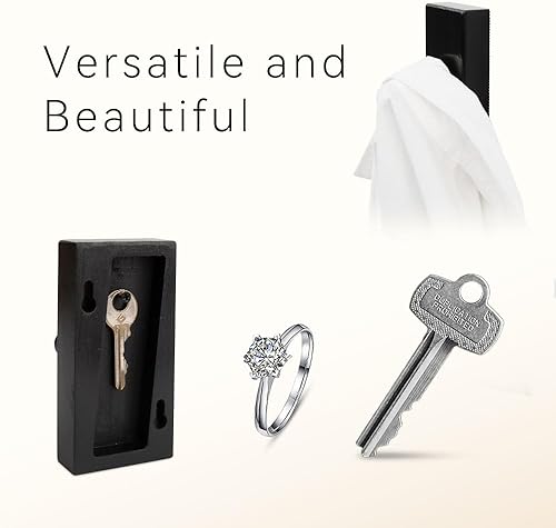 Miniatura 5 de Ganchos de pared para sombreros con almacenamiento oculto para llaves, ganchos decorativos, organizador individual para sombreros, toallero con