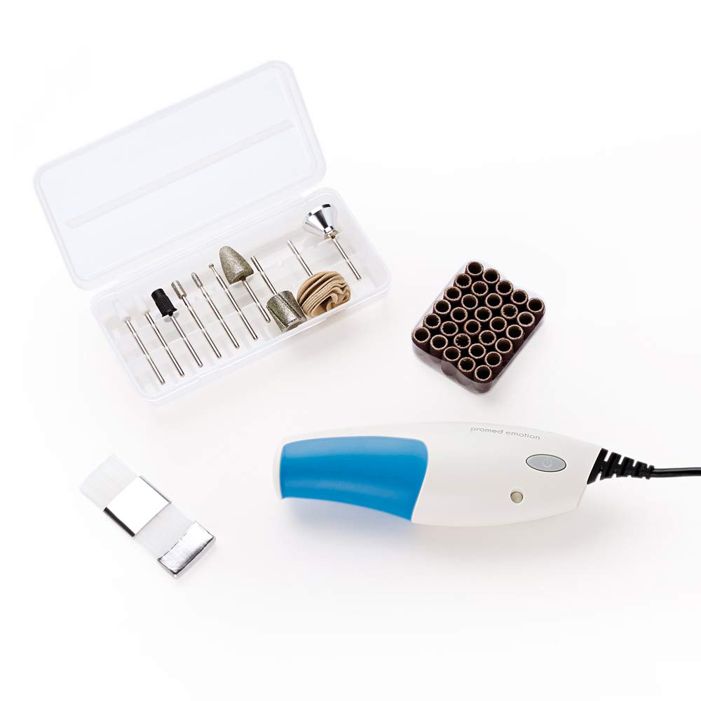 Promed emotion, elektrische Nagelfeile für Maniküre Pediküre, professionelles Pediküre-Set, Professionelles Nagelpflegeset, Nagelfräser mit 40-teiligem Zubehör, 12 000 U/min