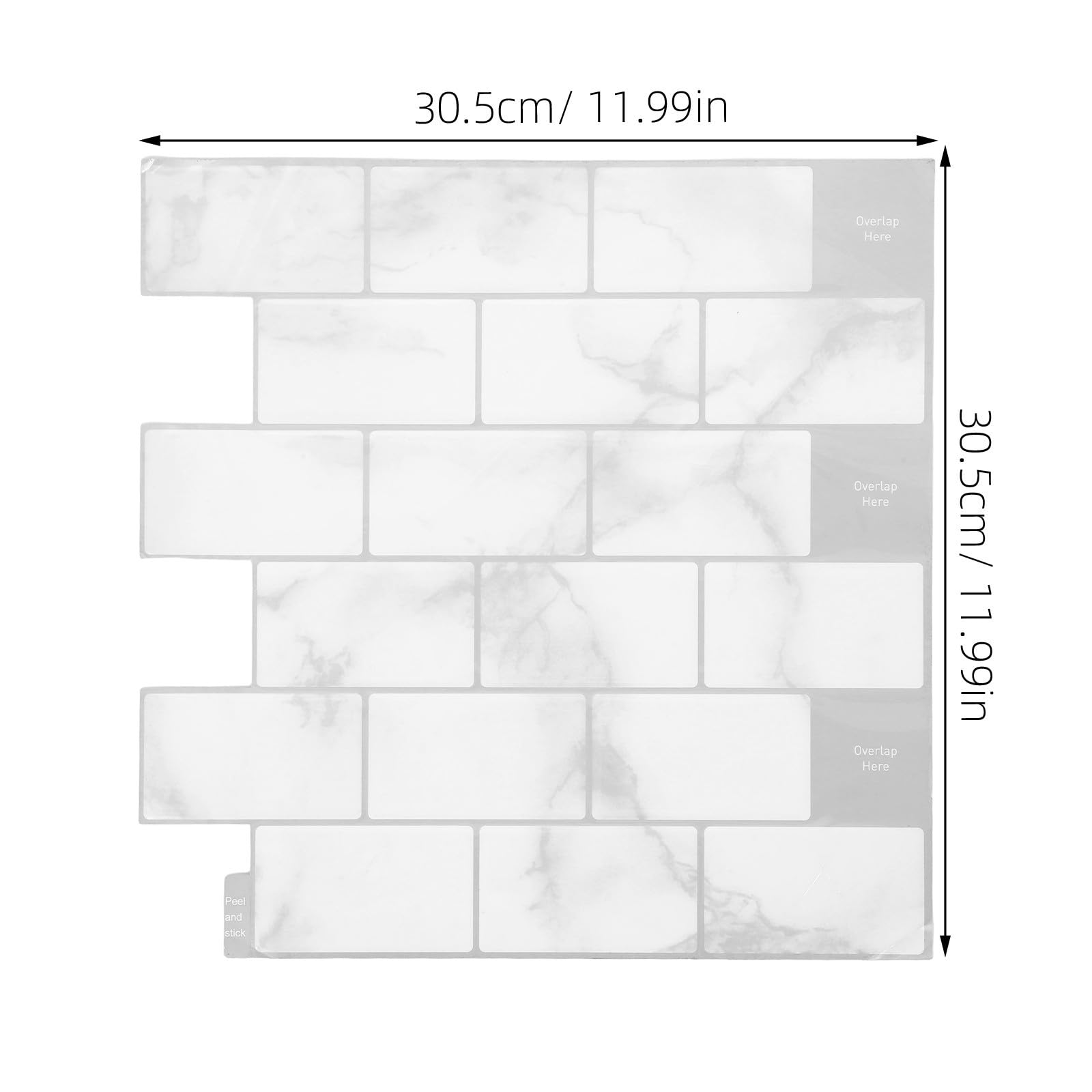10 Hojas Pegatinas de Pared Efecto Azulejo 3d Gris Claro