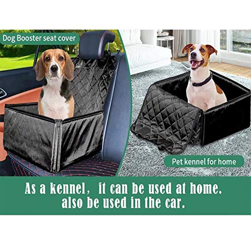 Flow.month Pet Front Seat Cover Pet Booster Seat,Deluxe 2 In 1 Dog Seat Cover For Cars Waterproof Dog Front Seat Cover Pet Bucket Seat Cover With Safety Belt(Black) #TOP6
