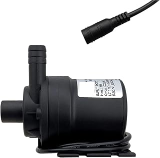 DC12/24V Brushless Motor Water Pump, 1000L/H, 8M Head 1/2" Submersible Pump, Shower Booster Pump, IP68,pagoda Joint(DC12V,1000L DC Connector)