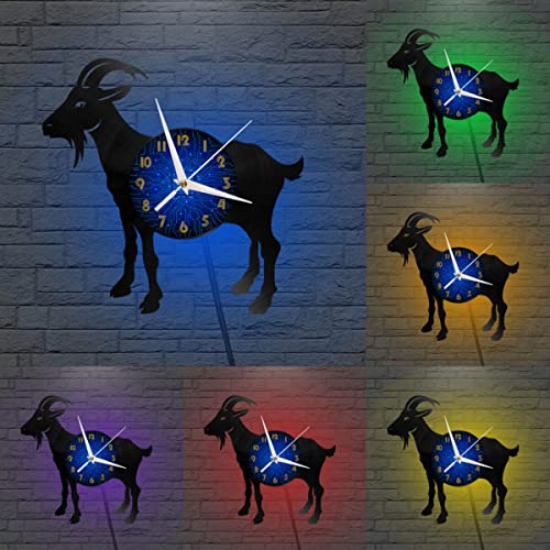 Horloge murale vinyle 12 pouces avec LED version Old Goat pour salon et intérieur moderne