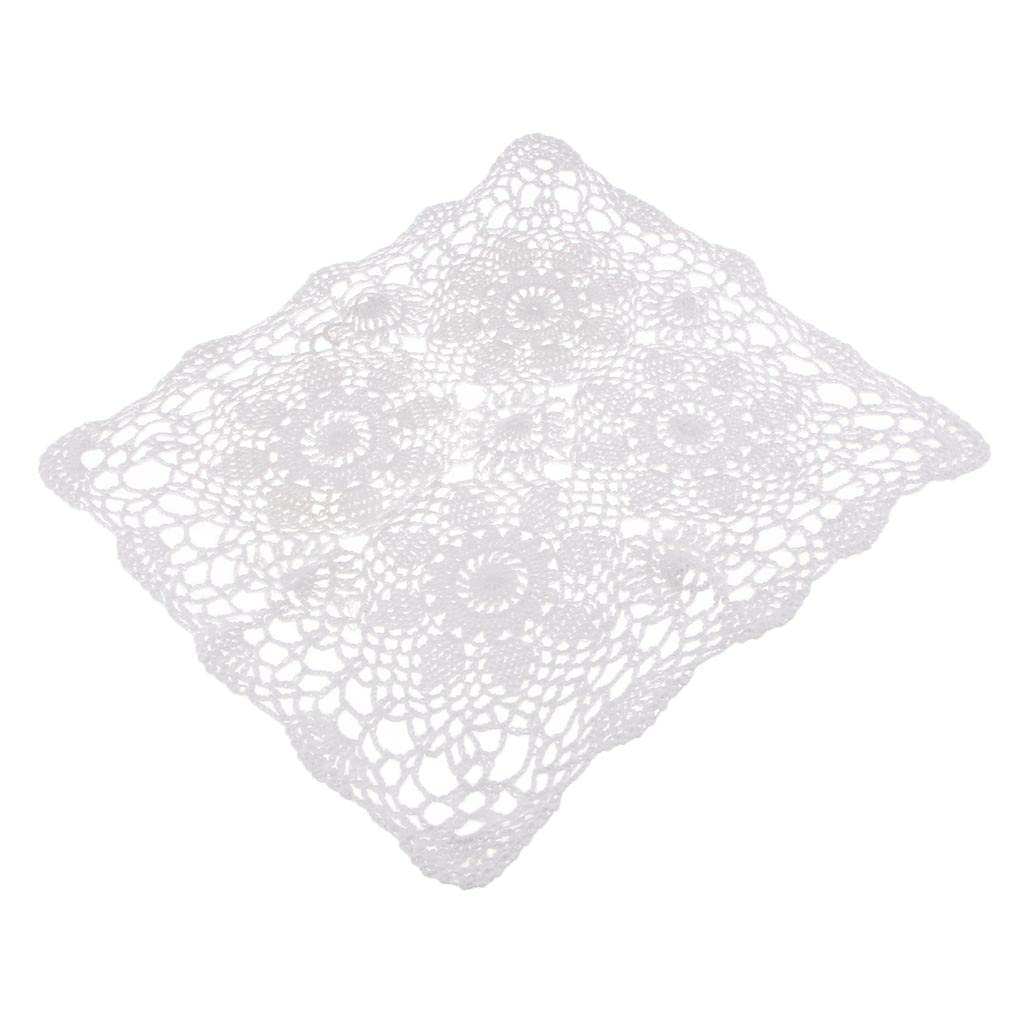 Square Flower Crochet Cotton Lace Doily Table Placemat Doilies Mat 40x40cm