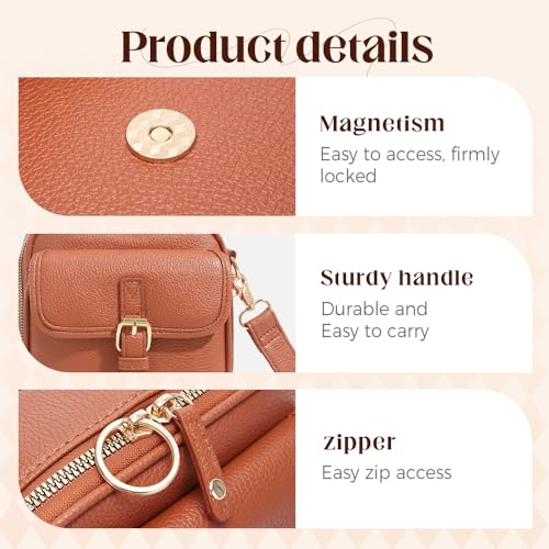 Crossbody Leather Bag, 2025 New Vintage Large Capacity Messenger Bag, Double Layer Leather Small Purse Crossbody Shoulder Bag4