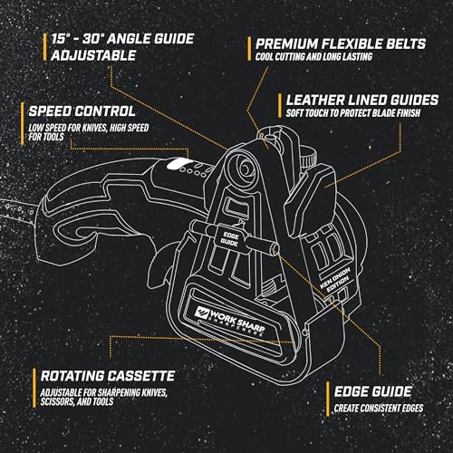 Image of Work Sharp Ken Onion Knife and Tool Sharpener with replacement belts, 7 Speed Motor Control with LED Display