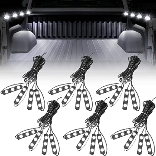 Woanger 24 Pcs 72 LED White Truck Pickup Bed Light Kit Rock
