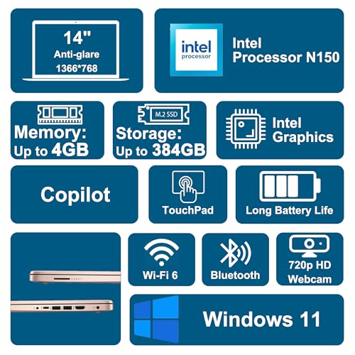 HP Laptop 14 pulgadas Celeron 4GB RAM 128GB UFS miniatura 2