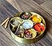 SEMPYIX New Pure Brass Masala Box Set with Spoon Container 90 ML-Food Spice Storage Rack Indian Boxes Dani Dabba -kitchen (8-INCH), Golden-Brass (BRASS SPICES BOX-8 INCH)