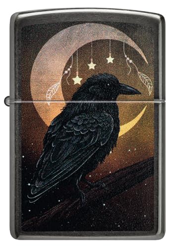 Encendedor Zippo Raven Moon Gris de Bolsillo miniatura 2