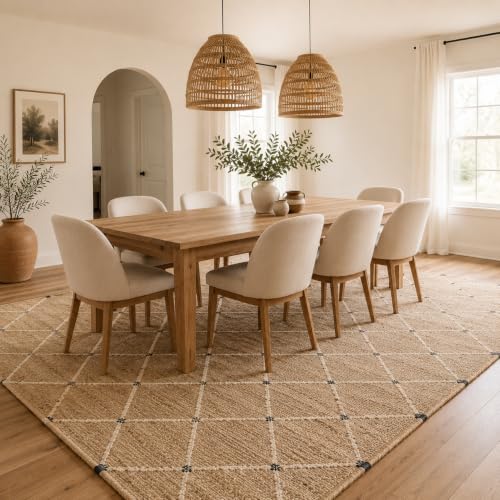 FRELISH DECOR 8x10 Geometric Jute Rug