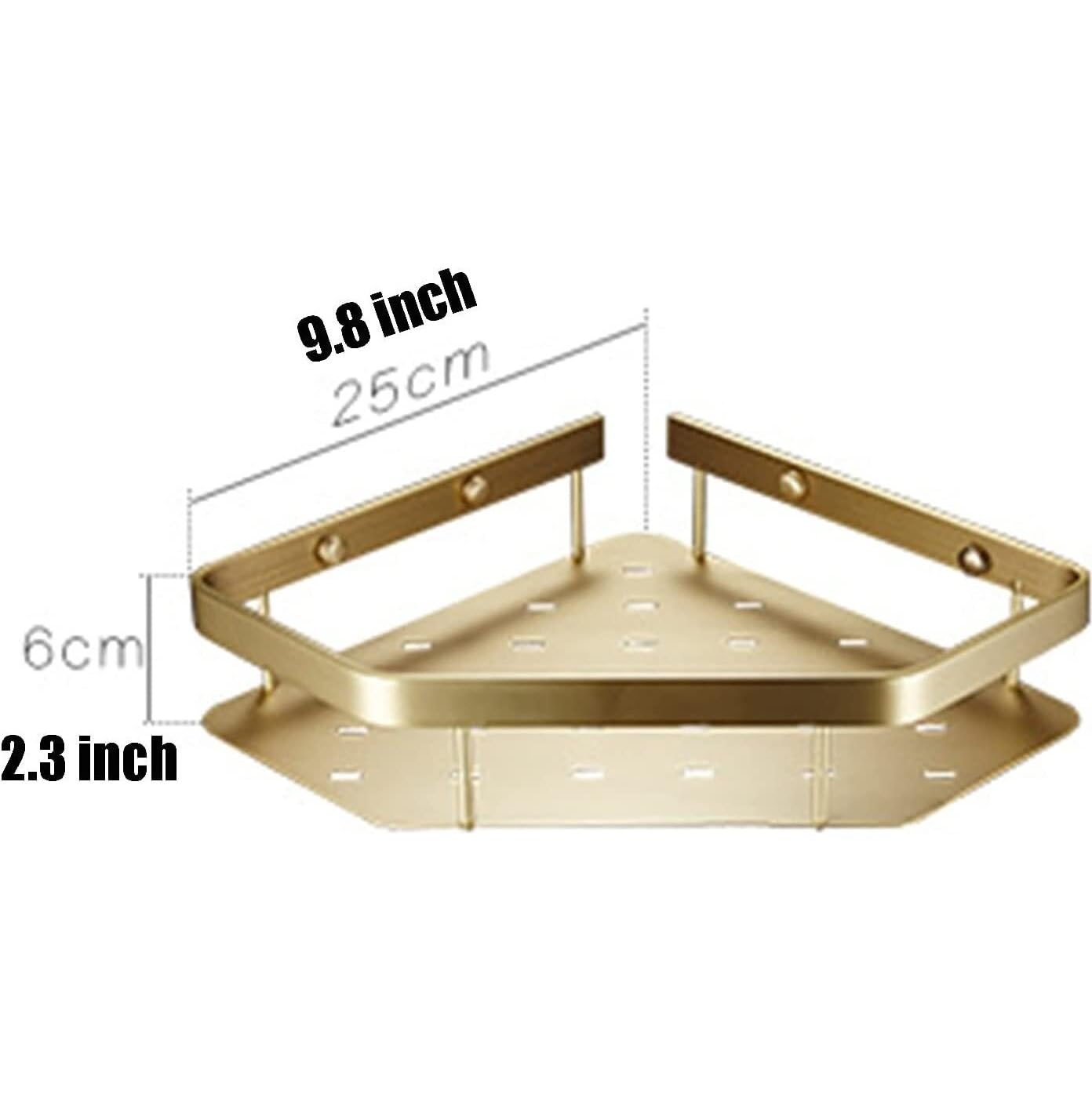 Regał Prysznicowy Narożna Półka Pod Prysznic Naścienna Organizer Łazienkowy Do Przechowywania W Kuchni Akademiku Przyprawy Kuchenne(Gold,Second floor)