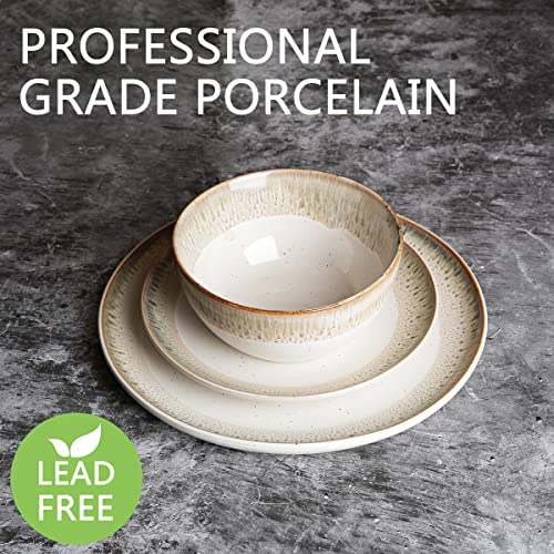 Bosmarlin Stoneware Dinnerware Set, Service For 4, 12 Piece, Microwave And Dishwasher Safe, Reactive Glaze (Clay) #TOP1