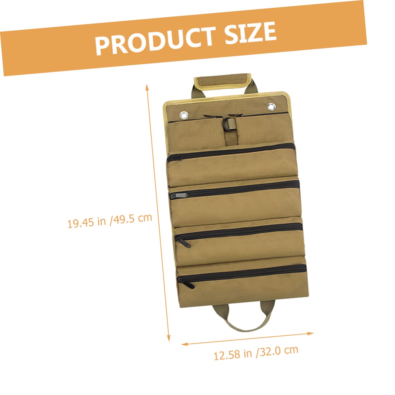 EXCEART Rotolo Kit Di Attrezzi Da Elettricista Marsupio Borsa Pesante Organizzatore Di Chiavi Hardware Pieghevole Custodia Per Attrezzi Dovere In Movimento Riparazione Panno Oxford Cachi