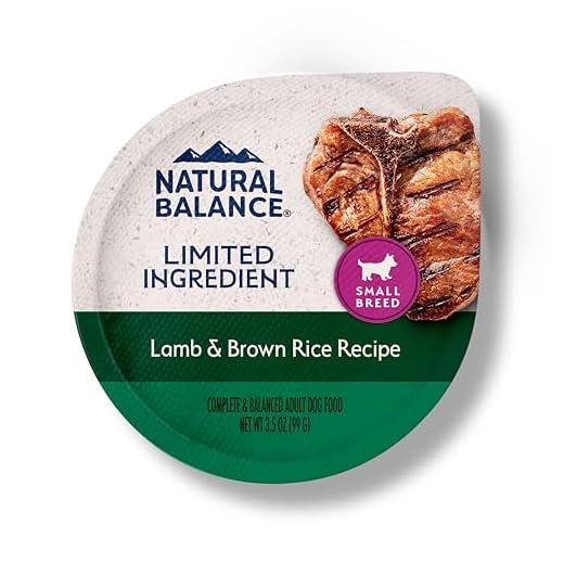 Natural Balance Limited Ingredient Small Breed Adult Wet Dog Food, Lamb & Brown Rice Recipe for Sensitive Stomachs - 3.5oz Cups (Case of 12)