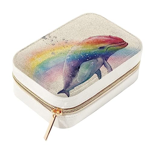 Caja de almacenamiento de joyas de terciopelo Whale con cremallera 2