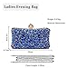 Imagen de CORIOS Bolsa de Noche para Mujer Diamantes de Imitación Clutch Bolsa de Noche Pequeña Elegante Bolso de Hombro Bolso de Boda Lujoso Fiesta de Graduación Banquete Bolsos Bandolera Azul Oscuro