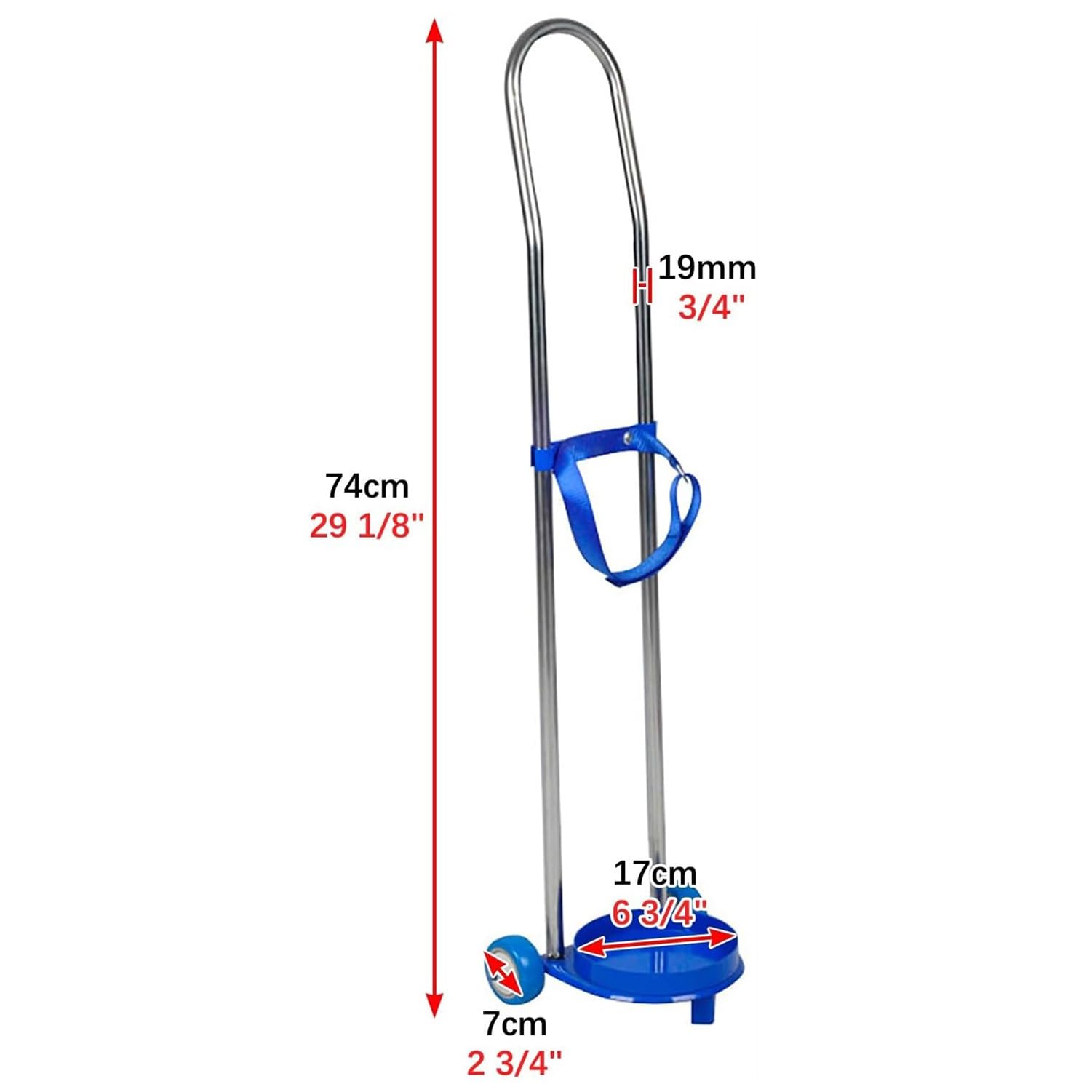 Genérico Carro para Cilindros de oxígeno con Correa de Nailon y Ruedas silenciosas, Carro portátil para Tanques de oxígeno con asa, Compatible con Cilindros de oxígeno de tamaño D/E para us