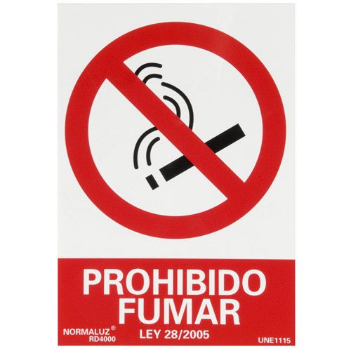 Cartel Prohibido Fumar 30X21 Cm.
