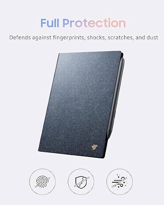 iflytek AINOTE Air 2 Protective Folio Case, Premium PU Leather, Slim& Lightweight, Durable Cover with a Pen Clip for Writing Tablet, Water and Dustproof - Blue