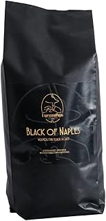 Espressopapà BLACK OF NAPLES Espresso Napoletano - extrem intensiver und cremig - sehr geringer Säuregehalt -100% Robusta ganze Bohnen 1Kg Kaffee-Röststufe, Einzelteile