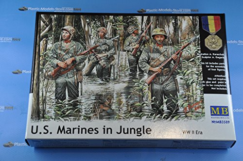 Us Marines In Jungle 4 Fig Wwii 1/35 Master Box 3589 #TOP1