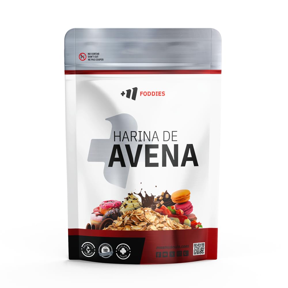 MASmusculo - Harina de Avena - 1 kg - Fuente de Proteína - Favorece la Flora Intestinal - Saciante del Apetito - Sabor Neutro