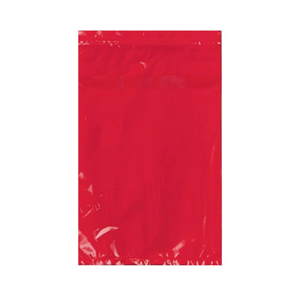 A60902RO Specimen Bag, 4 Wall, 152.4 mm Wide, 228.6 mm Length, Solid Red (Pack of 1000)