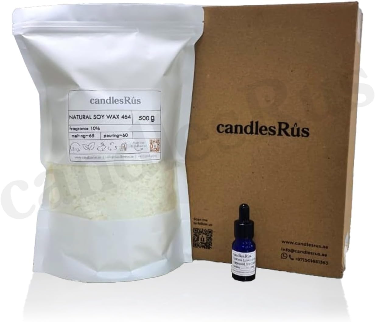 candlesRus Natural Soy Wax 1000g (2.2 lb) – 100% Eco-Friendly Soy Candle Wax Flakes for DIY Candle Making with FREE Fragrance Oil Sample, Clean-Burning, Long-Lasting (1000.0, Grams)