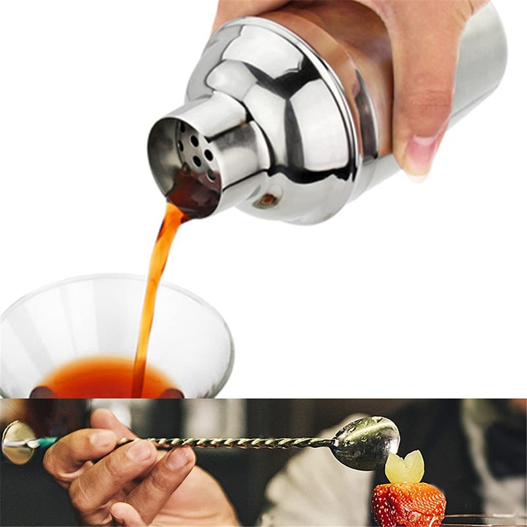 Kit da Barista con Supporto, Set da Bar, Shaker per Cocktail, per miscelare Bevande, Strumenti da Bar, Kit da Bar per Principianti (550 ml)