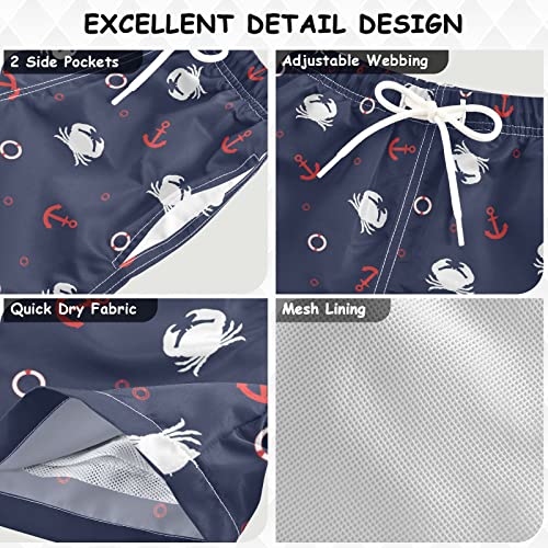 visesunny Boys Swim Trunks Toddler Swim Shorts Nautical Crab Little Boys Bathing Suit Swimsuit Toddler Boy Swimwear3