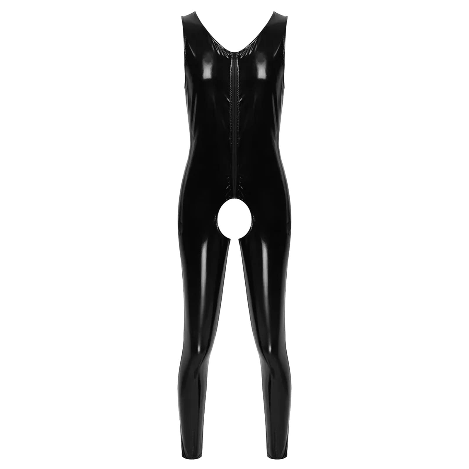 Lattice Catsuit uomo tuta da uomo in stile bagnato, materiale slim fit, lattice lucido, tuta sexy in pelle laccata, maglia da uomo, alla moda, per feste, clubwear, effetto laccato, effetto
