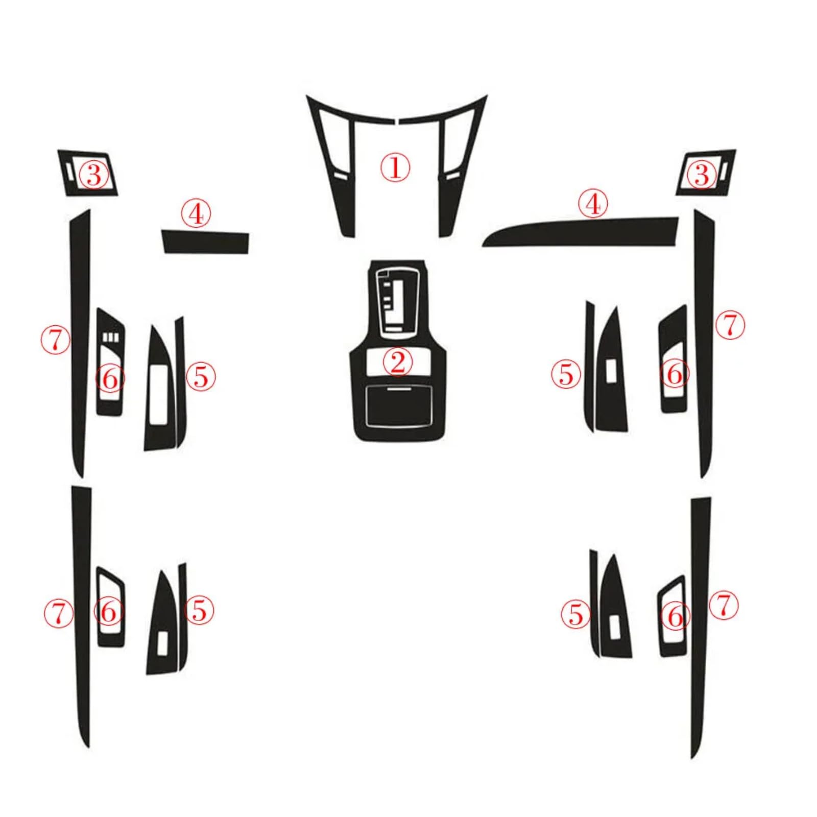 Insert fiber de carbone premium Subaru Outback 2011 2012 panneau de commande style 5D noir - 8