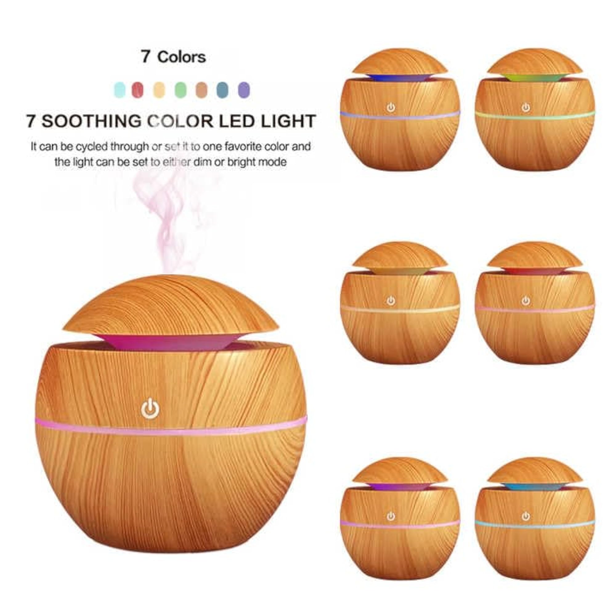 Wood Grain Ultrasonic Humidifier, Aroma Diffuser