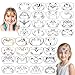 32 Pcs Reusable Face & Body Paint Stencils Kit, Face Tattoo Painting Templates for Kids Face Painting, Party Makeup, Holiday Tattoo Stencils, DIY Art Designs with Hollow-Out Patterns (32P-1220-V1)