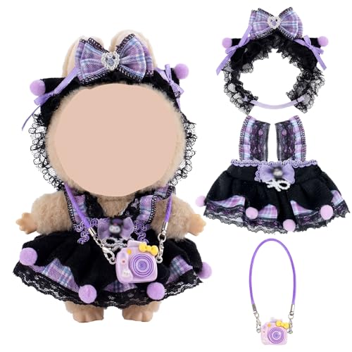Bekleidung Thema Puppenkleidung 17cm Plush Doll Clothes Cute Toy Clothes Passende Kleidung für Plüsch Toy Große Kleidung für Puppe Kleidung Plüsch Bekleidungs Zubehör mit Haarnadel Kamera Anhänger