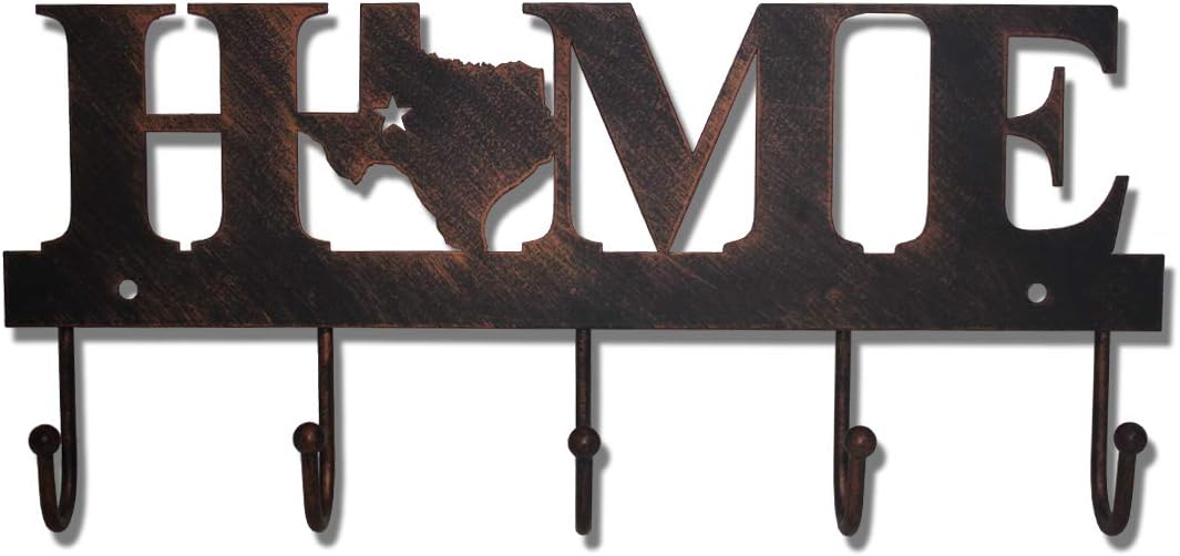 WIPHANY Texas Metal Key Holder Hooks Clothes Hanger Western Vintage Home Letters