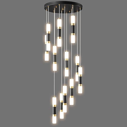 Miniatura 8 de LIANGMH Lámpara moderna para isla de cocina, regulable, luz LED negra, mini lámpara colgante para dormitorio, mesita de noche, color negro y dorado,