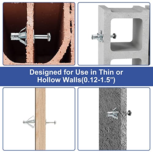 Ajoman Hollow Drywall Anchors And Screws Kit, Dry Wall Anchor Heavy Duty Set Tool With 40 Pcs Molly Bolts In 6 Sizes For Drywall, Plaster Wall, Wooden Plank Wall #TOP3